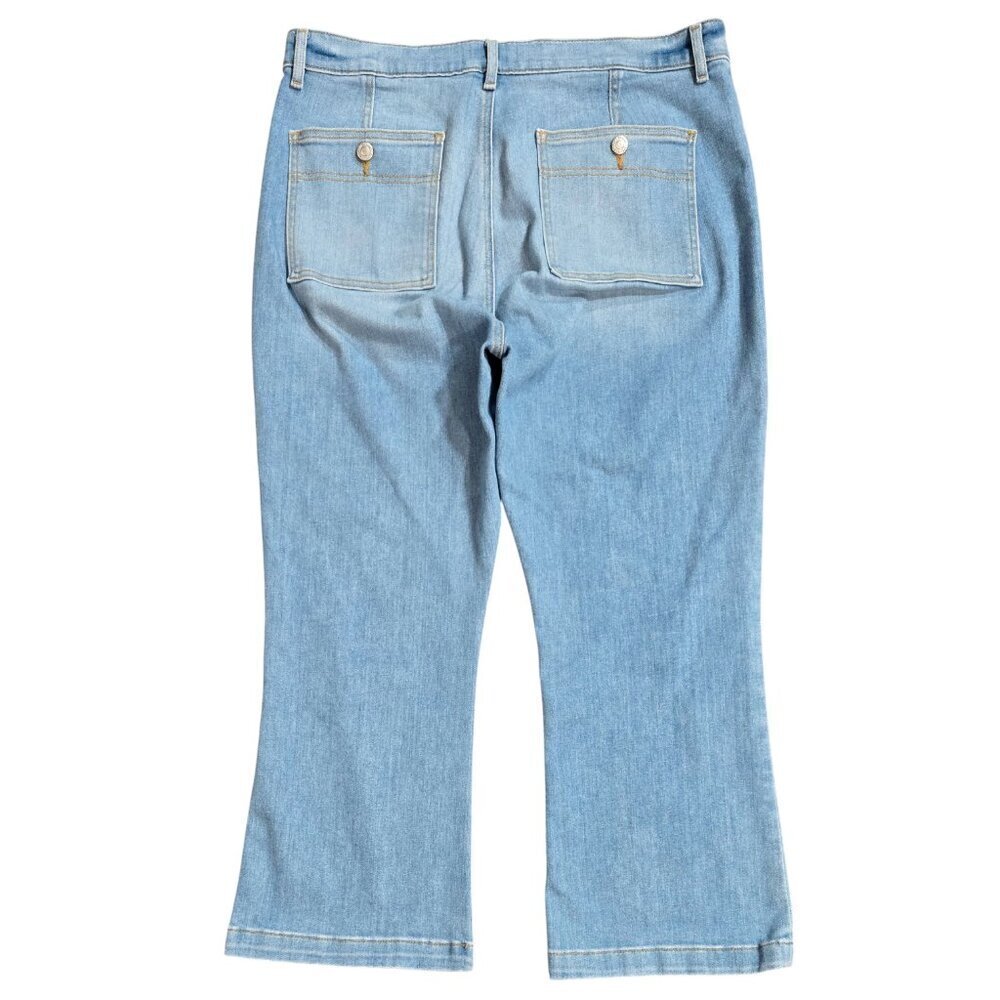 LOFT Patch Pocket Kick Crop Jeans in Bright Vintage Light Wash Retro Look 765053 - Picture 3 of 12